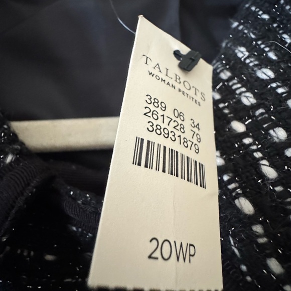 Talbots Elegant Black and White Tweed Jacket size 20 women’s Petite BNWT - Picture 2 of 2